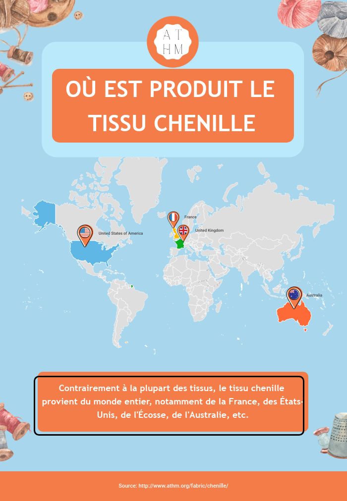 Où est produit le tissu chenille